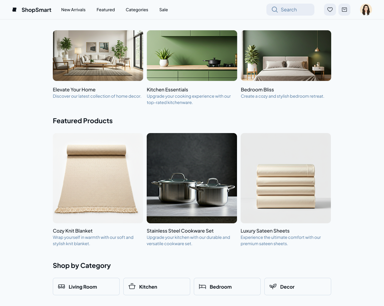 Screenshot of E-Commerce Platform project homepage